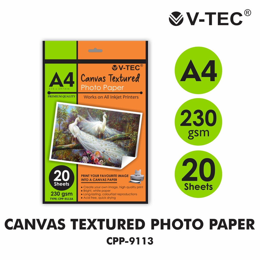 V-Tec Canvas Photo Paper A4 230 gram (type CPP-9113A)