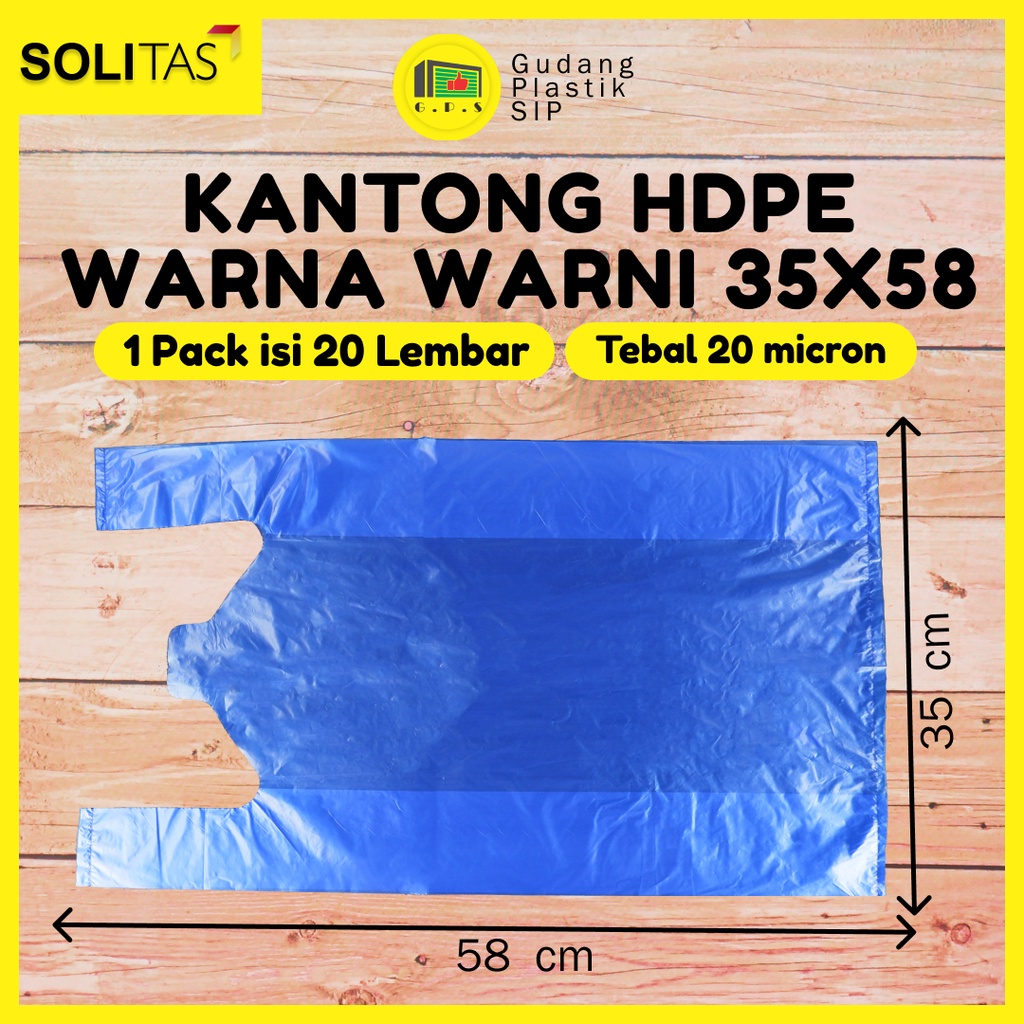 Kantong Plastik Kresek Warna-Warni Tebal UK 35x58 HDPE