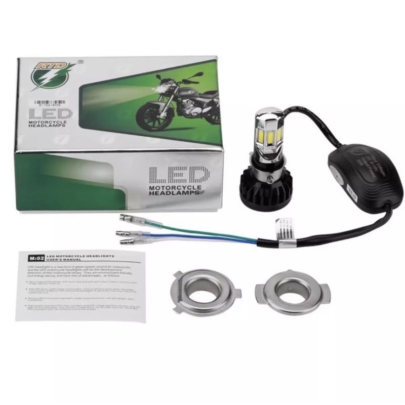 TERMURAH ! Lampu Led Motor H4 H6 35 Watt Headlamp Led Bohlam Motor 6 sisi M02E AC-DC RTD Original