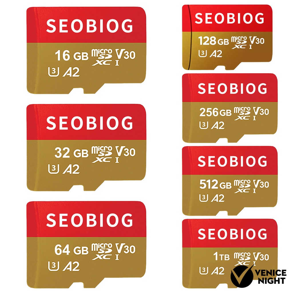 (SC) Seobiog Memory Card TF U3 16G 32G 64G 128G 256G 512G 1T Tahan Benturan Dengan Adapter SD Card Untuk Kamera