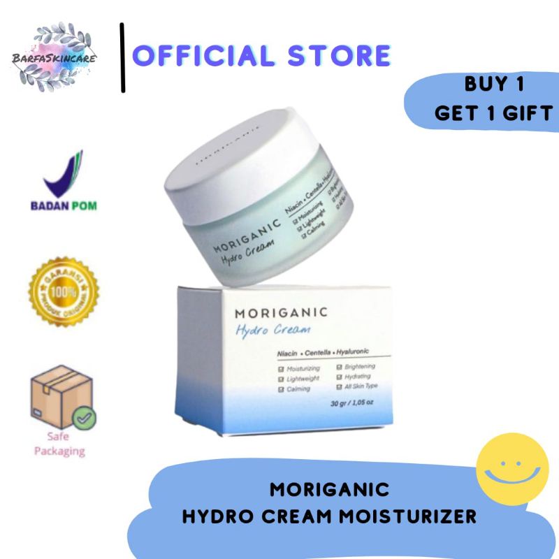 MORIGANIC Hydro Cream Moisturizer - Niacinamide, Centela Asiatica, and Hyaluronic Acid 30gr