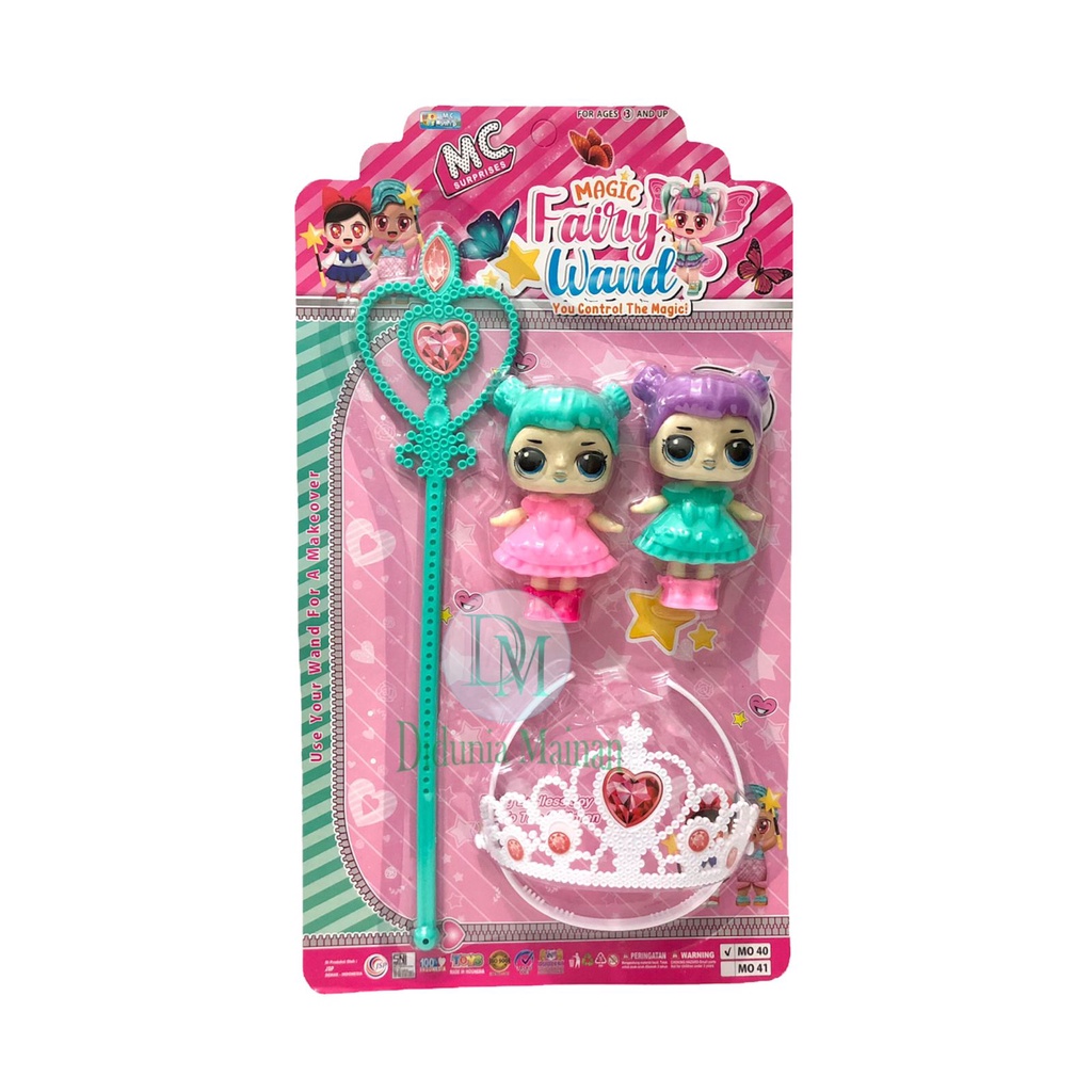 mainan anak perempuan magic fairy wand boneka tongkat peri ajaib figure lol mahkota