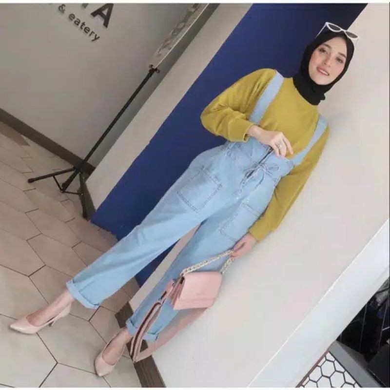 Baju Monyet Wanita Celana Kodok Jins Pakaian Wanita Overall Jumpsuit