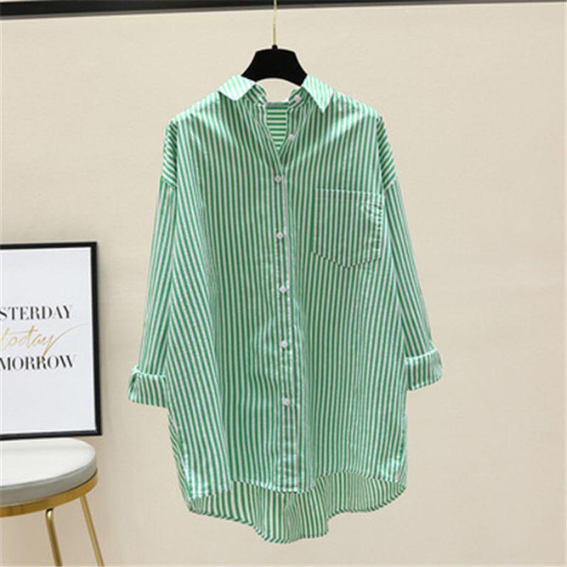 Briana Shirt - Size 5L XXXL XXL XL L M S - Kemeja Wanita Jumbo - Kemeja Salur