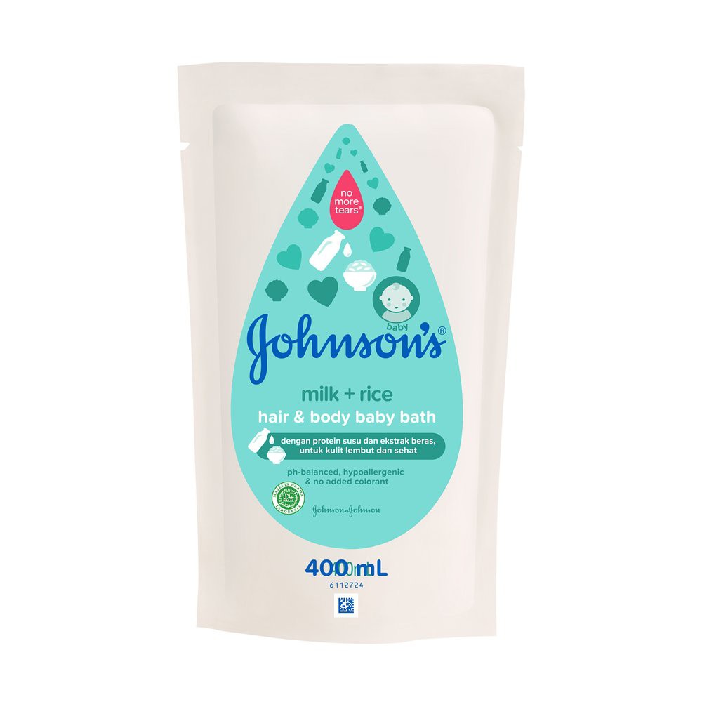 [PROMO FREE LUNCH BOX] Johnson's Milk &amp; Rice Hair and Body Baby Bath Refill 400ml