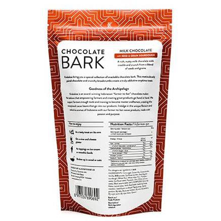 

y61s chocolate bark, milk chocolate with seed & grain sourdough m953
