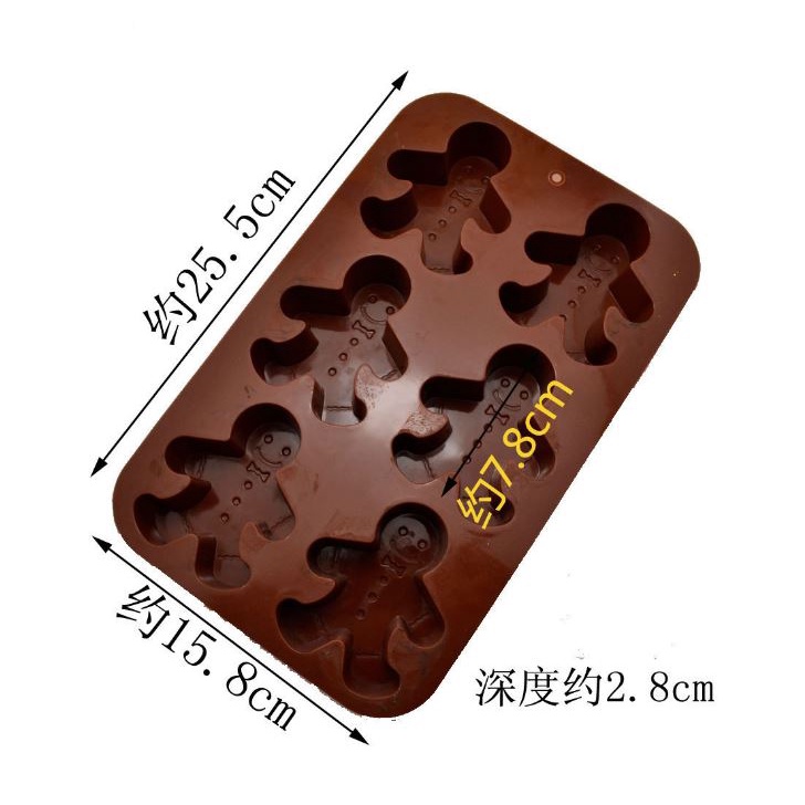 Cetakan Silicone Orang Tahan Panas di Oven Mold Cake Jelly Coklat