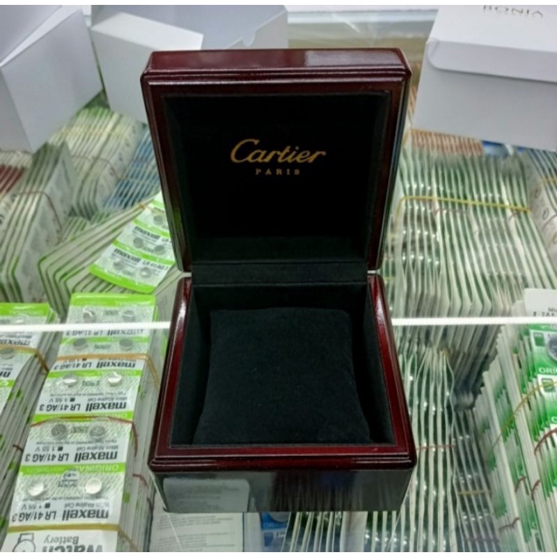 Kotak Jam Tangan Kayu Original Cartier - Box jam Tangan Original - Kotak Jam Tangan Super Mewah