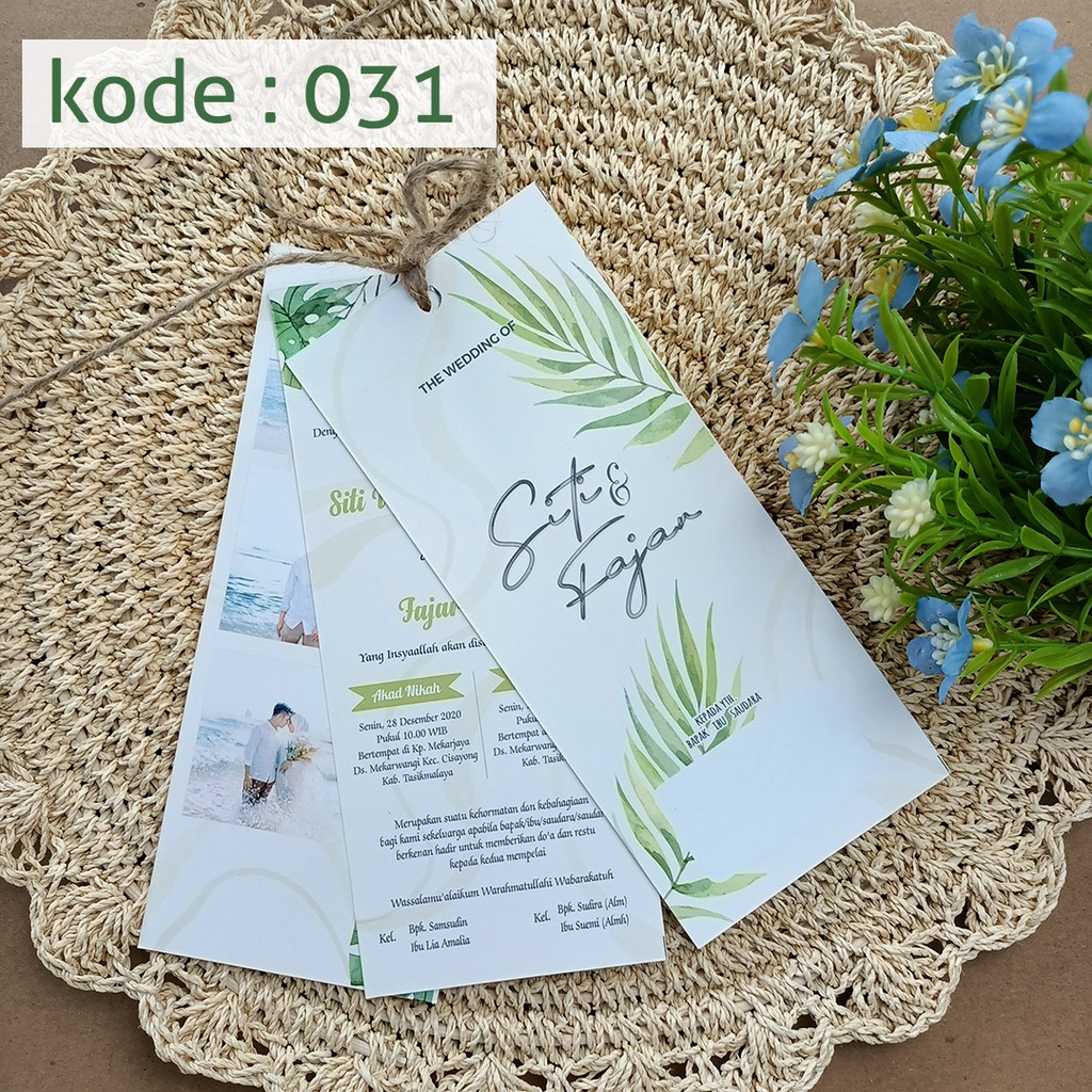 

undangan kekinian 3 lembar BAHAN JASMINE