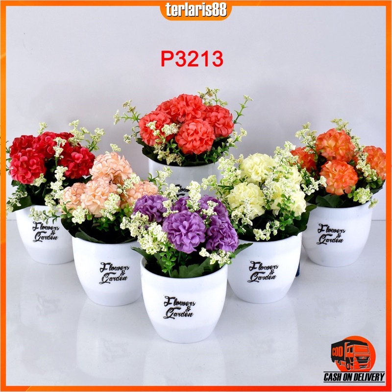 COD/ TL88 TANAMAN BUNGA HIAS POT TANAMAN HIAS DEKORASI RUMAH DAN BUNGA PLASTIK P3213