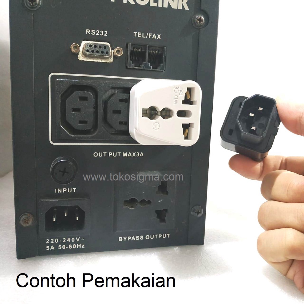 COLOKAN LISTRIK C14 CPU UPS to LUBANG STEKER UNIVERSAL SOCKET ADAPTER