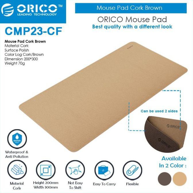 Mouse pad Orico Cork polish double side medium 20x30cm pink-brown for office-gaming cmp23 pk cf - Alas mousepad mat