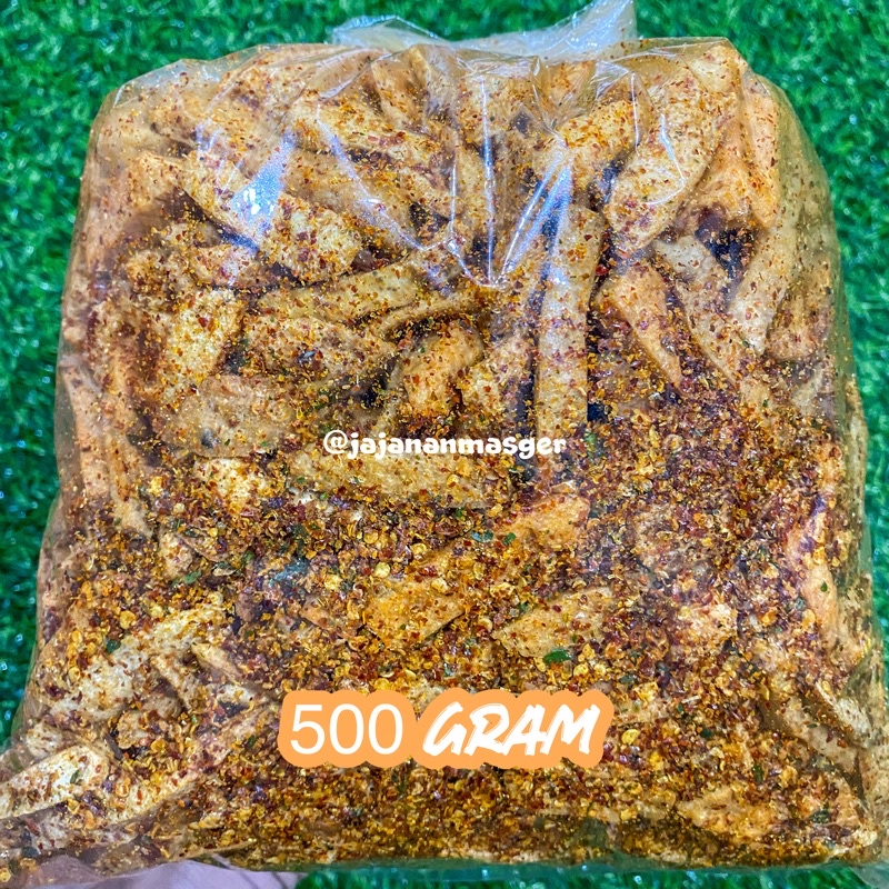 

Basreng Kiloan Basreng isi 500gram Pedas Nampol Makanan Pedas Makanan Ringan Basreng Daun Jeruk