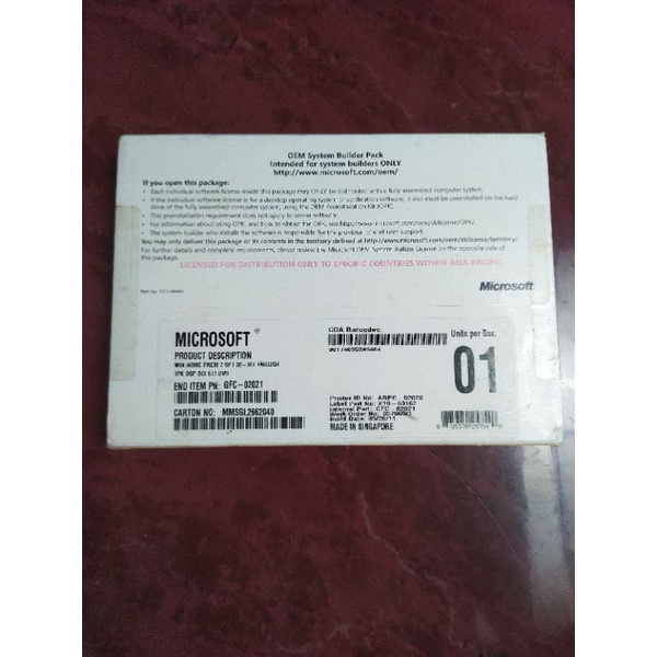 Microsoft Windows 7 home premium 32 bit ori