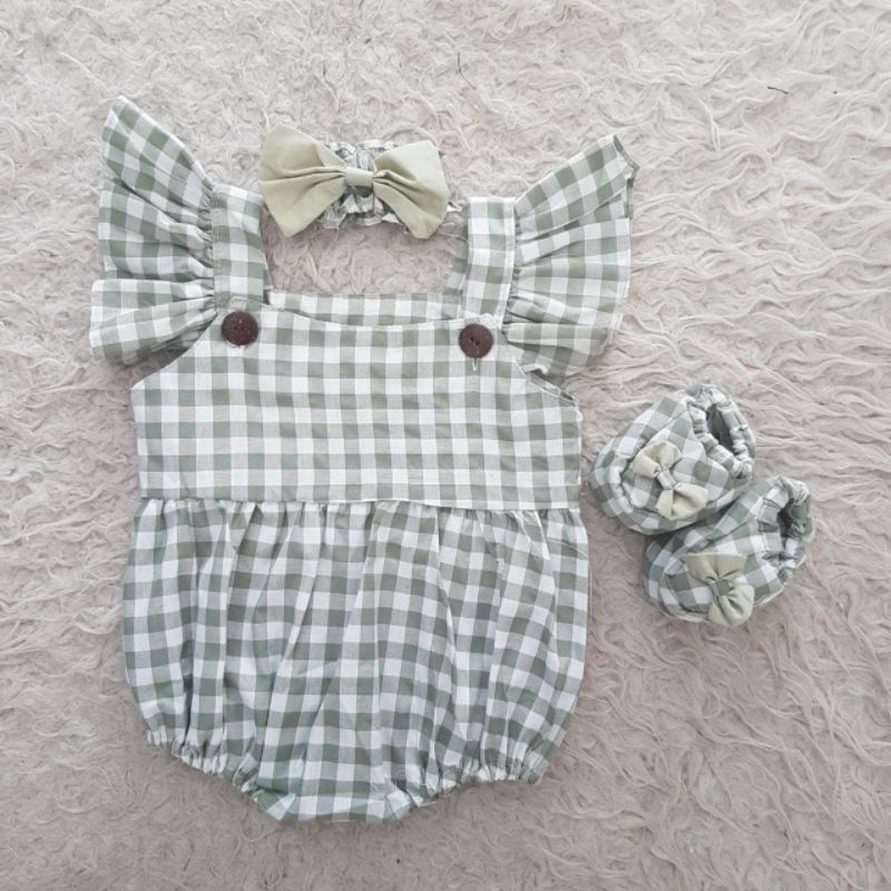 Cute baby Tartan Romper