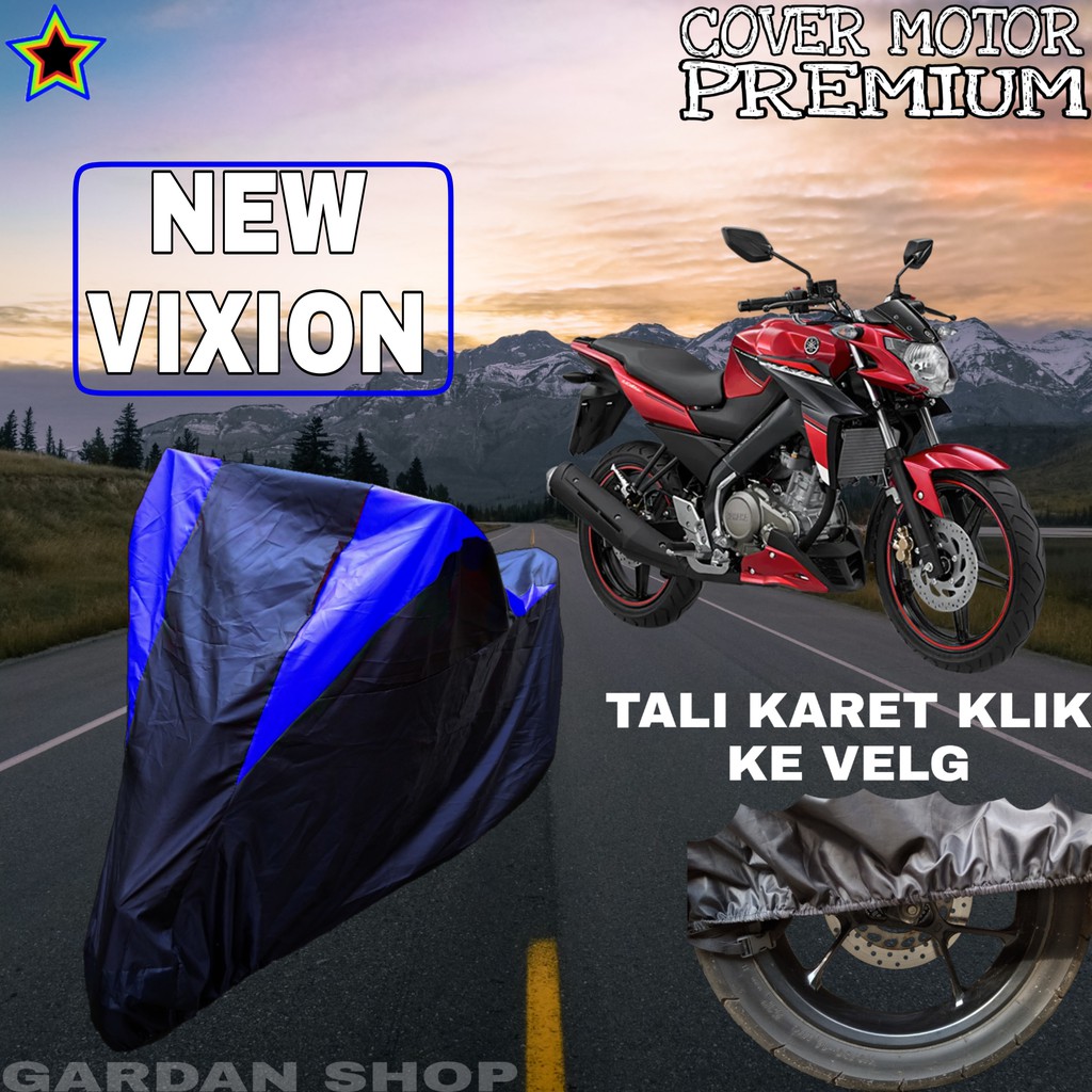 Sarung Motor NEW VIXION Hitam BIRU Body Cover Vixion PREMIUM