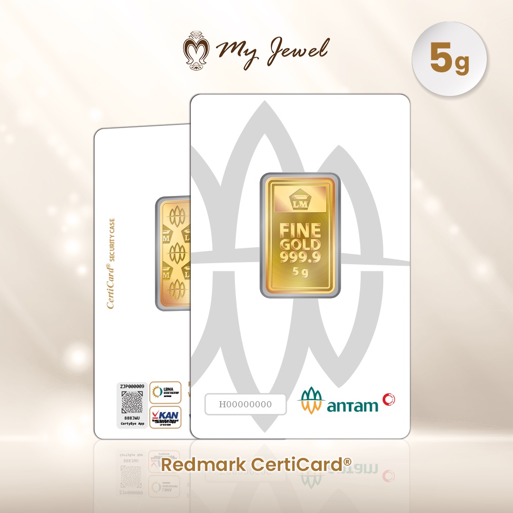 Antam Logam Mulia Keping Emas [5 g/ 999.9‰ Fine Gold Certificate]