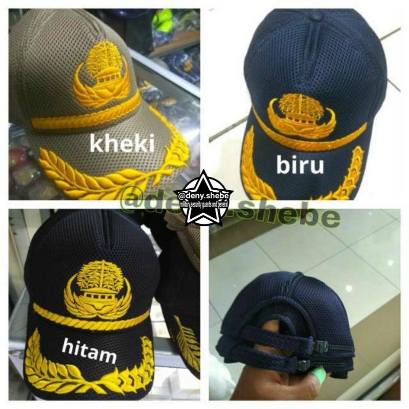 Topi korpri hitam biru kheki