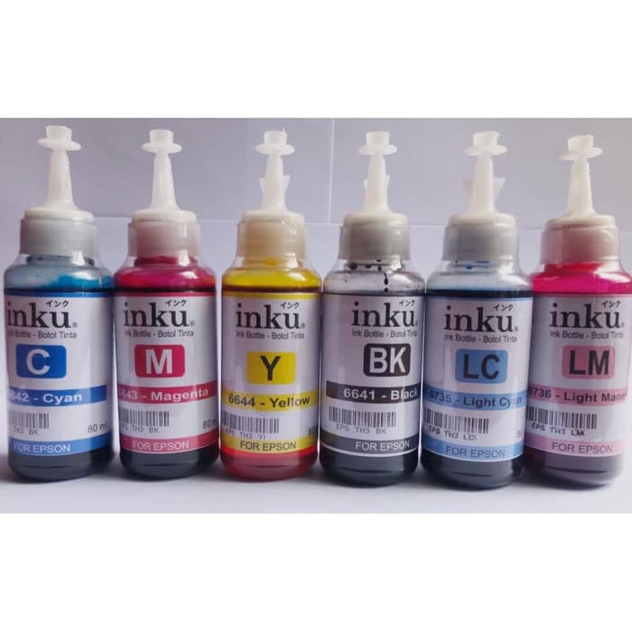 Tinta Dye INKU For Epson @ 80ml, CMYK, LC &amp; LM