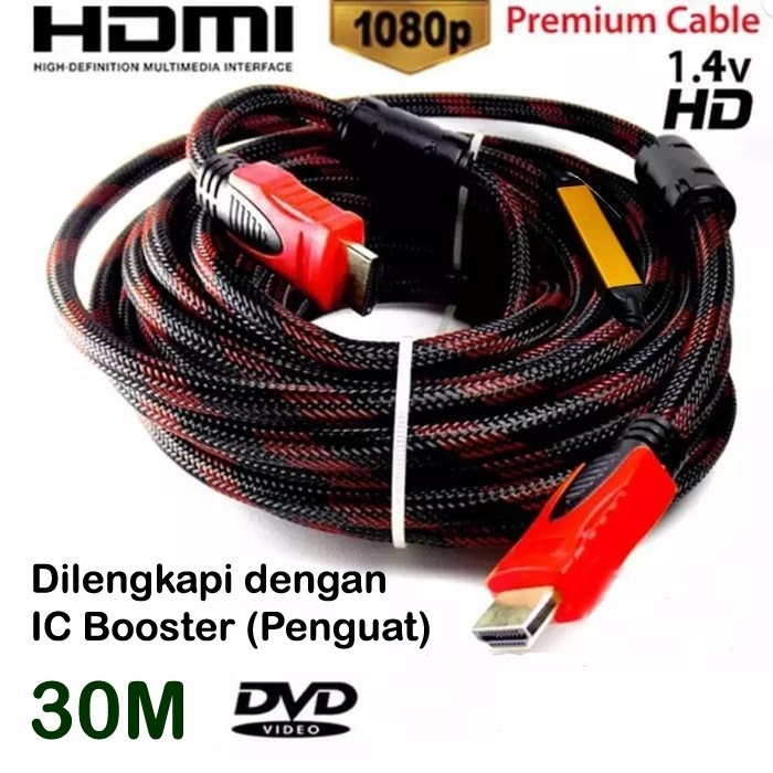 Kabel HDMI to HDMI 30m with IC Booster Sinyal Penguat Cable 30 meter