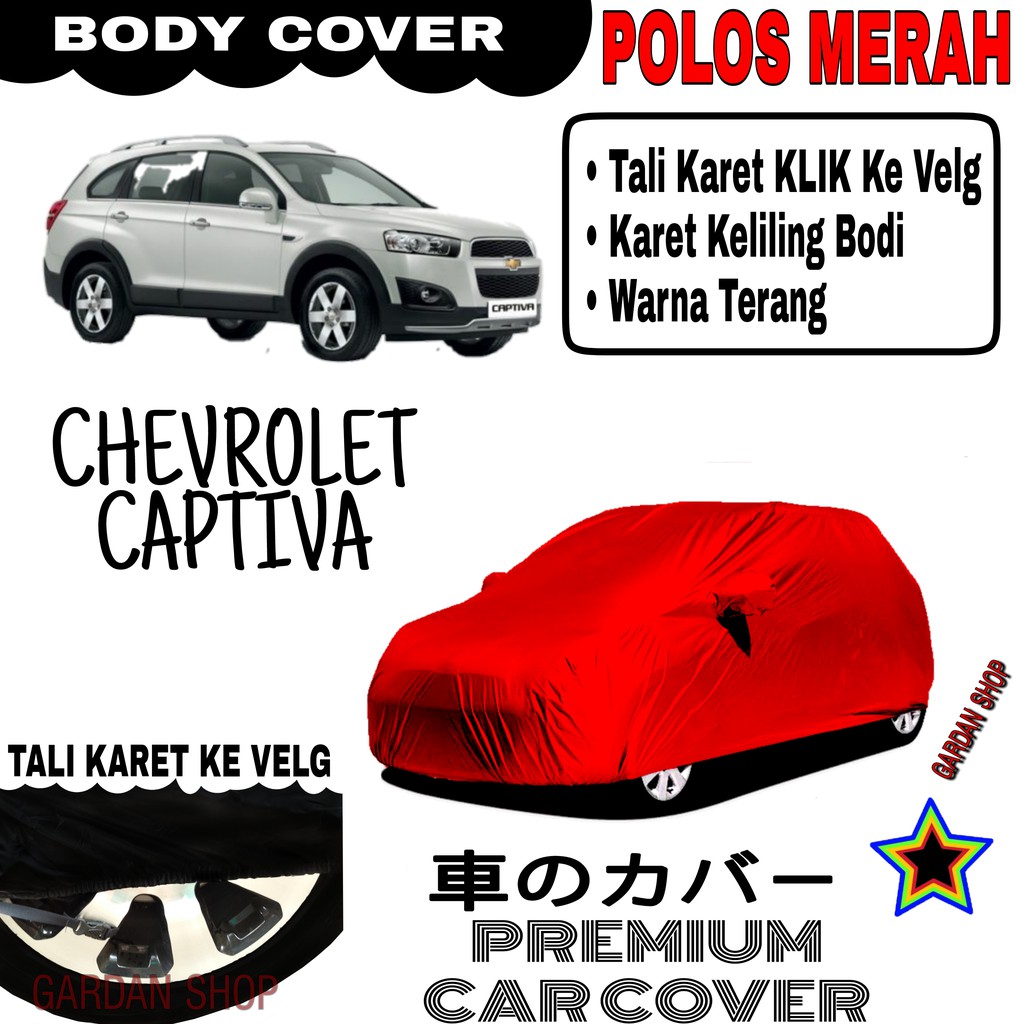 Sarung Mobil CHEVROLET CAPTIVA Polos MERAH Body Cover Penutup Body Captiva PREMIUM