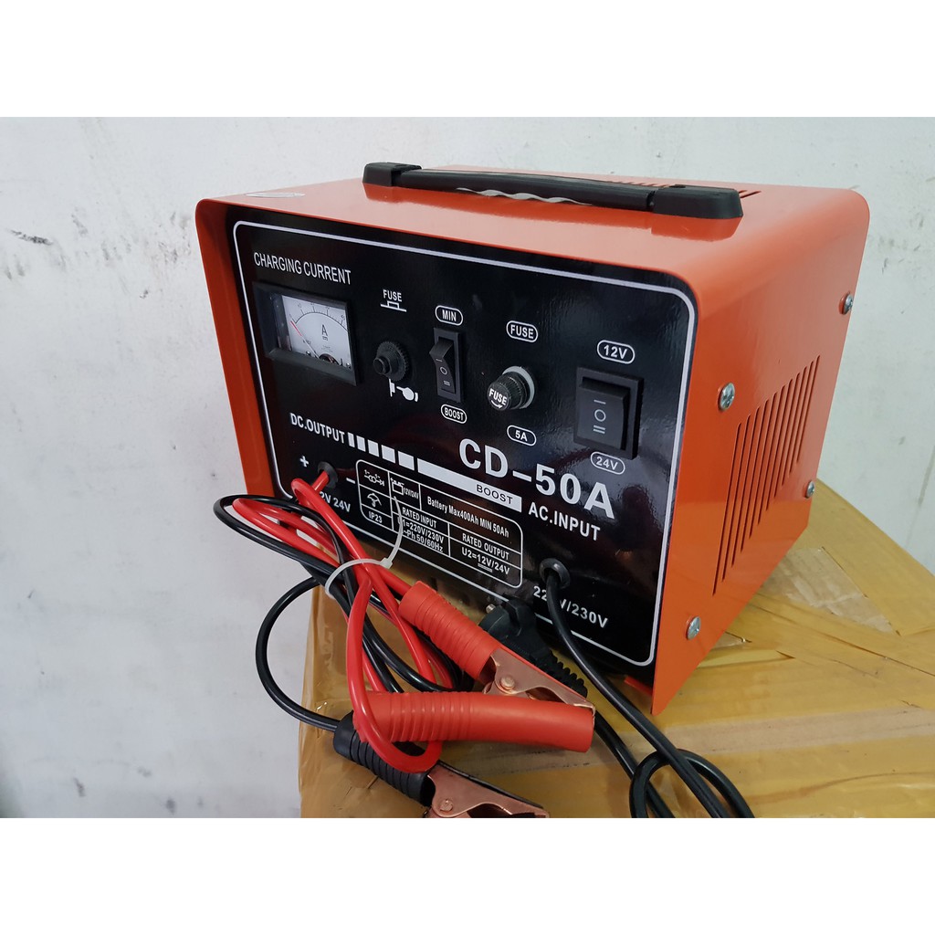 Charger Aki 50 Ampere bisa accu 12v &amp; 24v Merk ROCIA / baterai