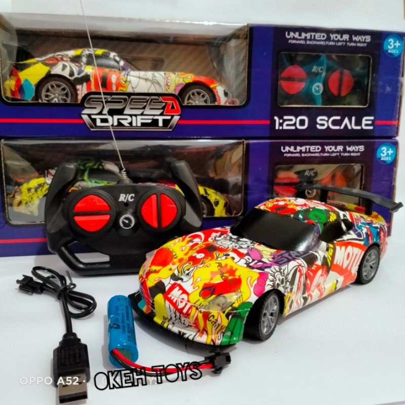 Mobil RC speed drift charger grafiti model scale 1:20