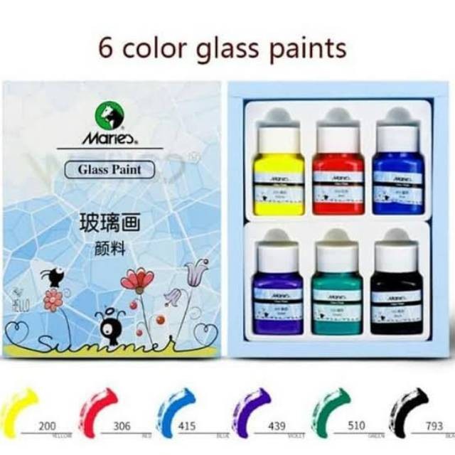 

Spesial Maries Cat Kaca / Glass Paint Colour Type A7006 6 Warna Hemat