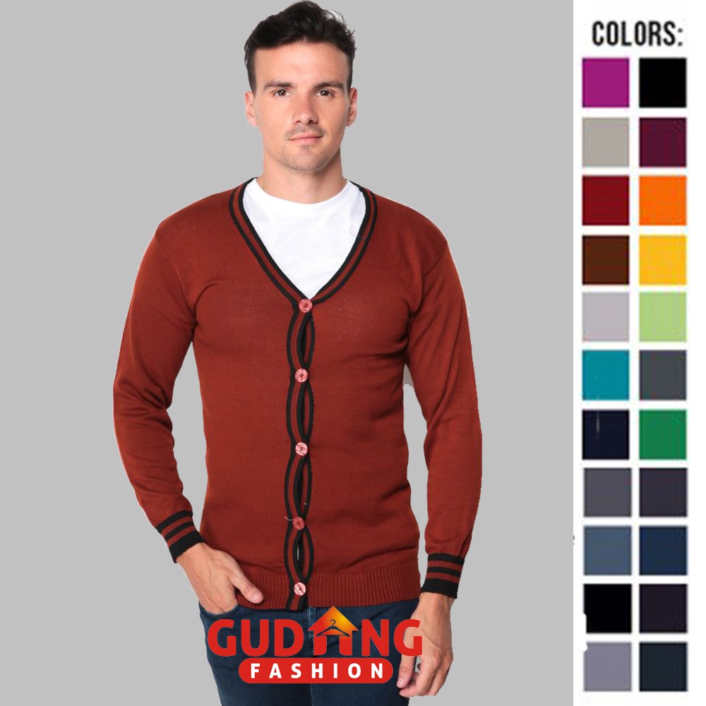 Cardigan Pria Rajut Rajut Banyak Pilihan Warna Warna – CAR (COMB)