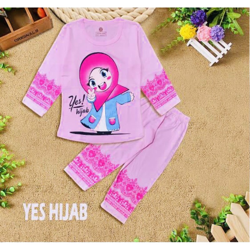 Setelan baju anak tangan panjang/ baju setelan anak anak cewek tangan panjang