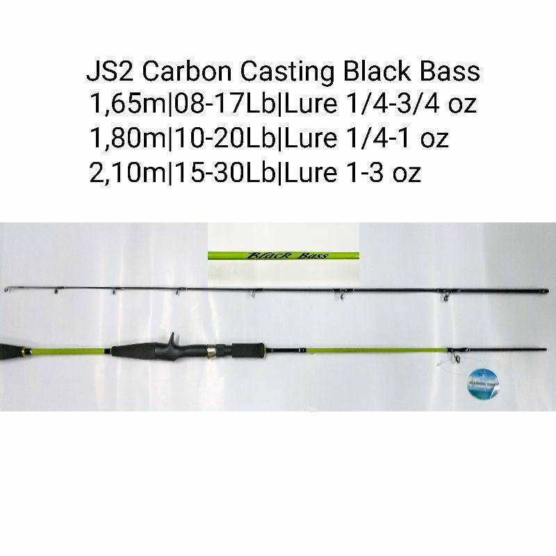 (TERMASUK PACKING PIPA) Joran Pancing Carbon Baitcasting/Joran BC Charm Black Bass 180cm