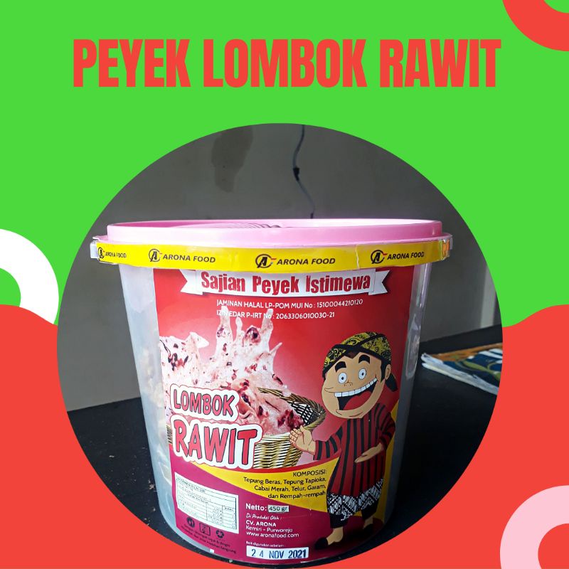 

PEYEK LOMBOK RAWIT TOPLES 450g CEMILAN PEDAS ENAK MURAH