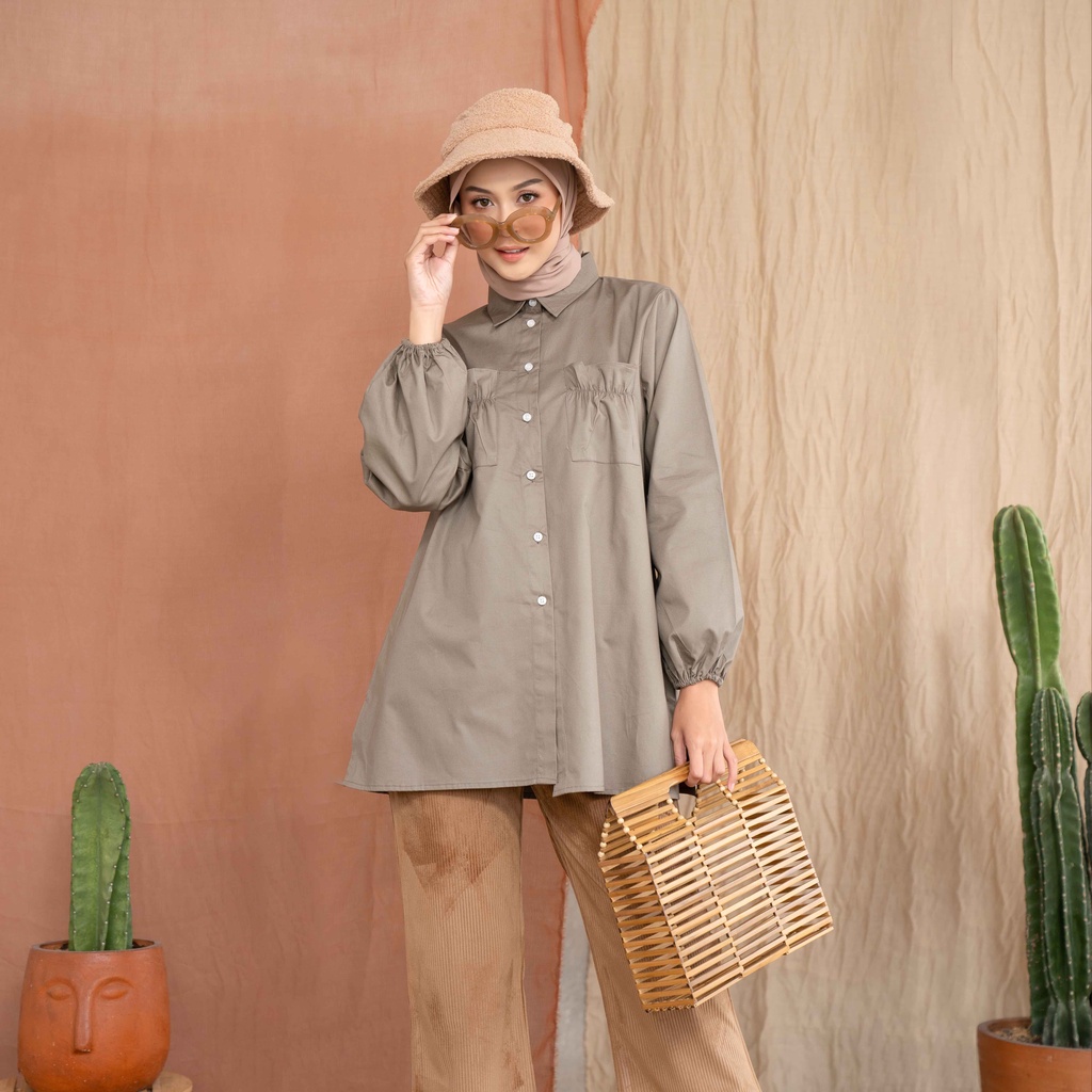 Maydee Tunik Aiko Couple Atasan Tunik Couple Kasual Premium-Aiko Sage