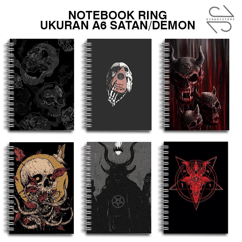 

Buku Tulis Catatan buku notebook buku diary Notebook Ring Spiral A6 60 Lembar koleksi gambar Satanic