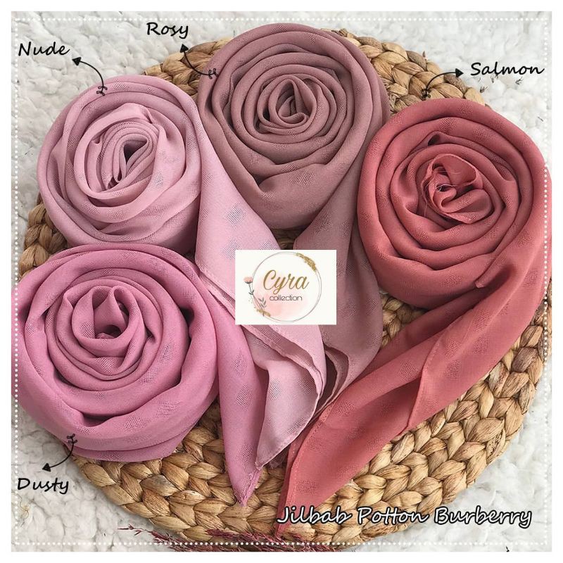HIJAB POTTON BURBERRY 115×115 cm PART 1 / HIJAB SEGI EMPAT PREMIUM / JILBAB SEGIEMPAT POTTON BURBERY