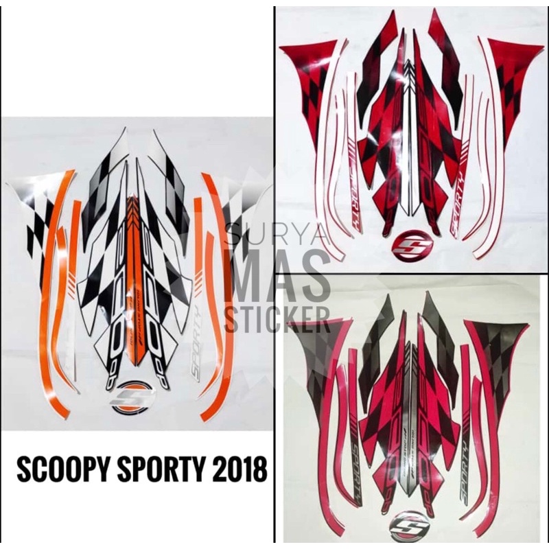 striping scoopy sporty 2018 stiker les bodi motor honda scoopy