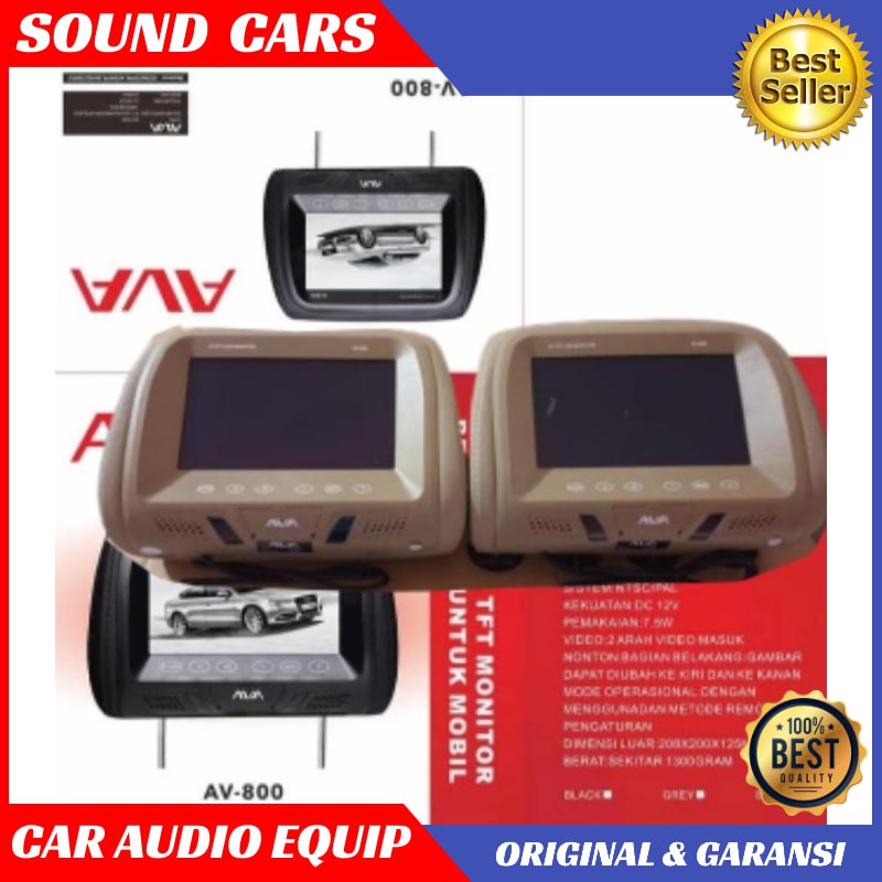 TV Headrest Cream / Beigie Monitor Sandaran Jok Headrest Mobil Best Quality Garansi Original