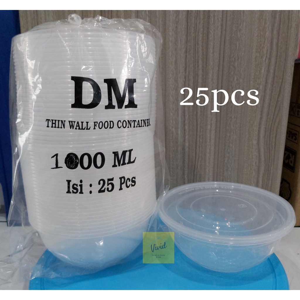 Thinwall Mangkok DM 1000 ml / Diamond - Mangkok Makan ANTI PECAH (25 pcs)