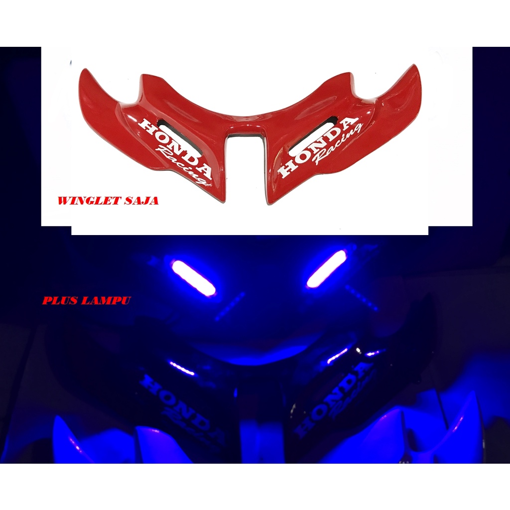 WINGLET VARIO 160CC MODEL V2 PLUS LAMPU WINGLET HONDA VARIO 160CC PLUS LAMPU LED/NON LAMPU LED BAHAN FIBER