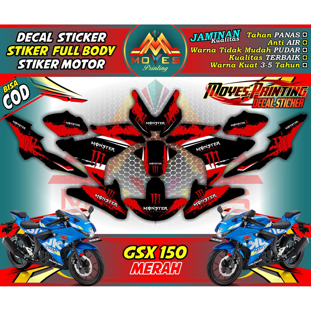 decal gsx 150 decal motor gsx 150 stiker gsx 150 sticker suzuki gsx 150 decal fullbody gsx 150