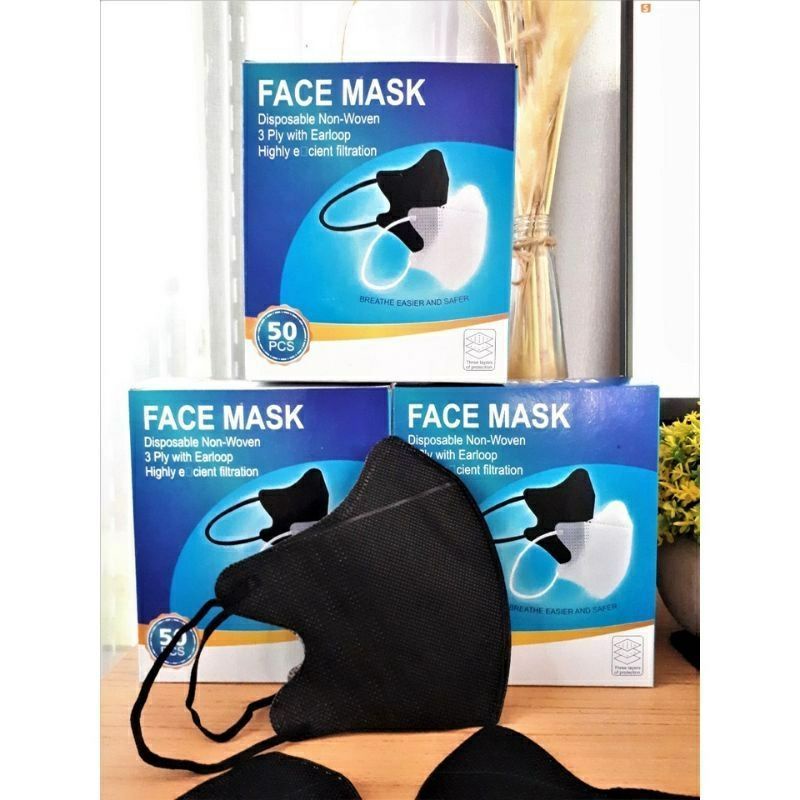 Masker Duckbil premium termurah warna putih hitam 1 pcs