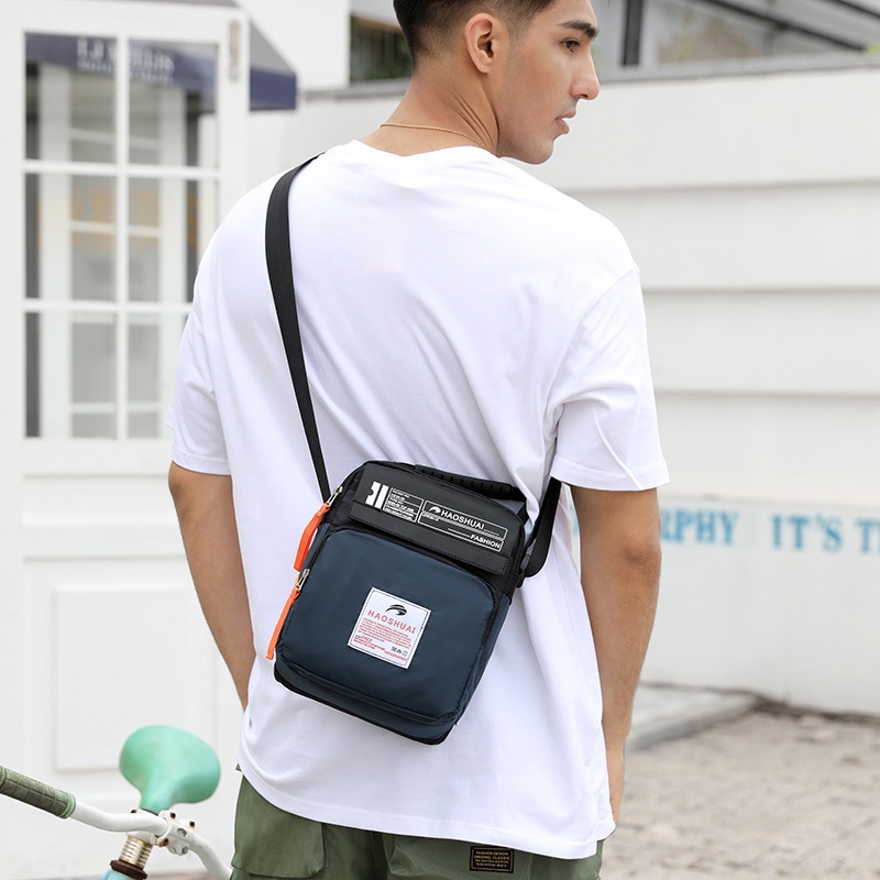 Tas Selempang Pria HAOSHUAI 208 Anti air Bahan Dolby lotto Coated