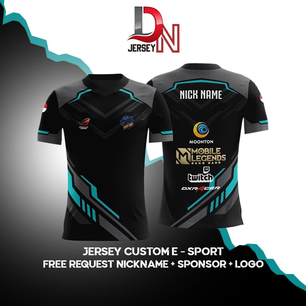 Jual JERSEY BAJU KAOS GAMING FREE REQUEST DESAIN FULL PRINITNG GAME