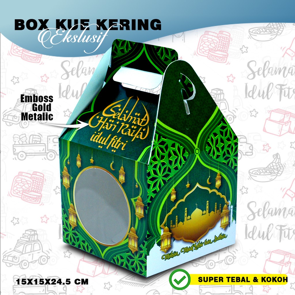 

Dus Kotak Box Kue Kering Lebaran Idul Fitri - Isi 2 BL-1 (HIJAU) 5 PCS
