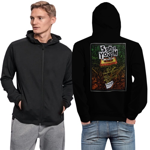 Jaket Hoodie Sonic Youth Band Tour Hoodie Ritsleting Hoodie Casual Unisex New Hoodie Zipper Bahan Ka