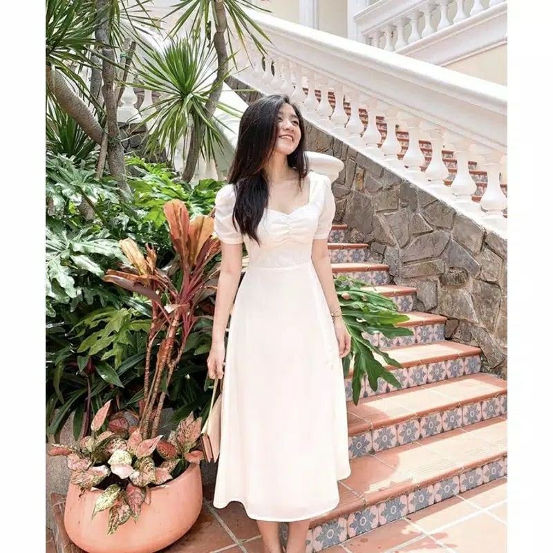 Eunha Midi Dress korean vintage