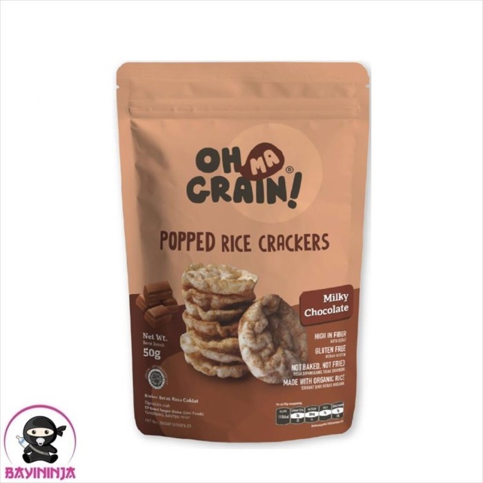 

OH MA GRAIN Popped Rice Crackers Chocolate 50 g T-bayininja 01