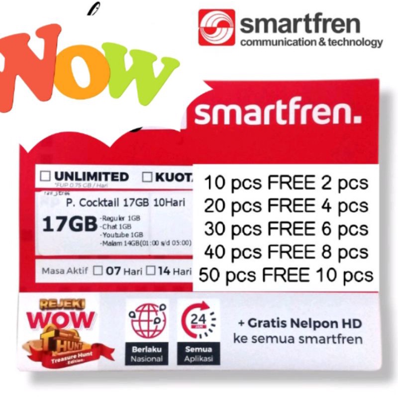 Kartu Kuota Smartfren 17GB Siap Pakai (Lihat Deskripsi)