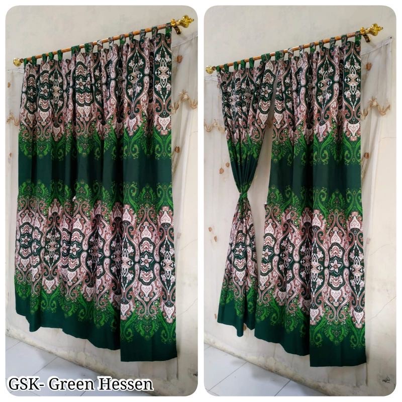 [ PINTU DAN JENDELA ] GORDEN TALI + PONI MOTIF SULTAN HESSEN HIJAU