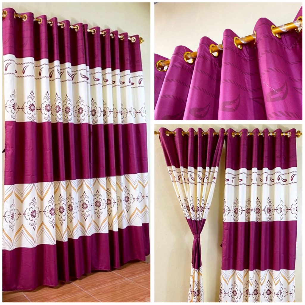 GORDEN JENDELA RUANG TAMU 1 SET GORDEN PINTU 12 RING UKURAN 135 CM